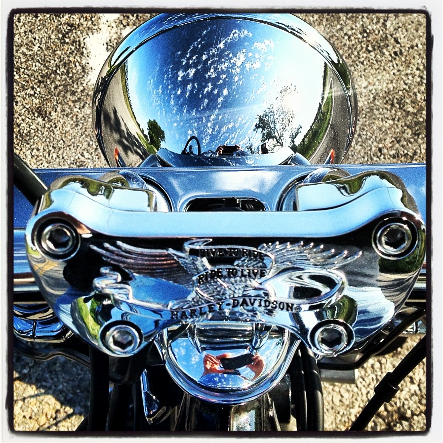 Harley-Davidson headlight close-up